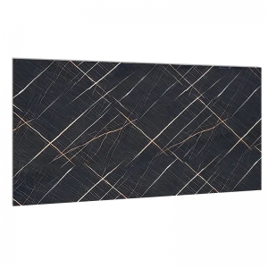 Placa Panel PVC_ simil Marmol Negro y Dorado 1.22x2.44mtx3.5mm
